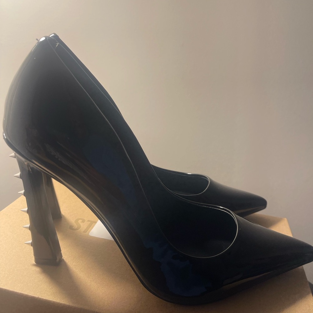 Steve Madden Black Patent Spiked Heels